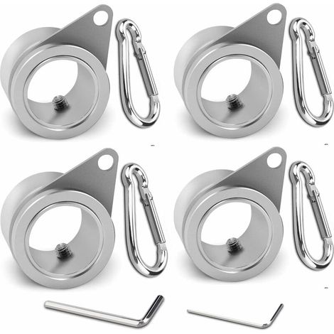 Aluminum Alloy 360° Swivel Flagpole Anti-Tangle Flag Mounting Ring - 4 Pieces (1/5)