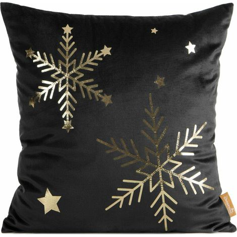 Funda de almohada navideña 237F 45x45 cm negra (1/4)