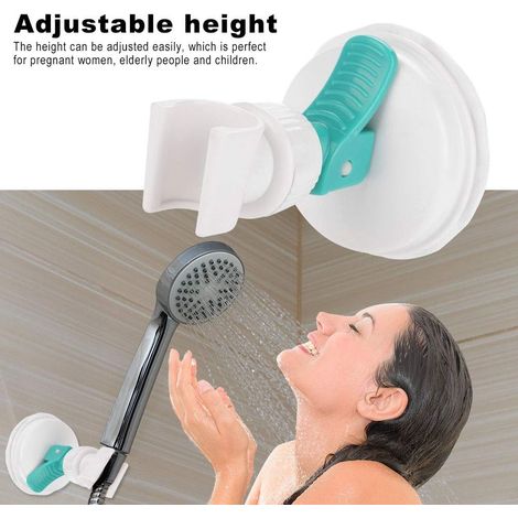Support de Pommeau de Douche Amovible, Support de Pommeau de Douche Support Ventouse sans Perçage Mural Pommeau de Douche Réglable (1/3)