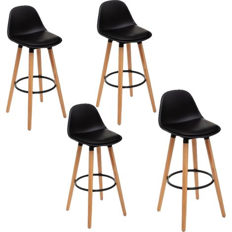 Lot de 4 tabourets de bar design scandinave MAXON (1/4)