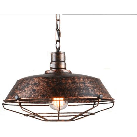 Lámpara De Techo Retro Lámparas De Colgar Vintage 360MM Lámpara De Hierro Industrial E27 Para Sala De Estar Restaurante Cocina Óxido