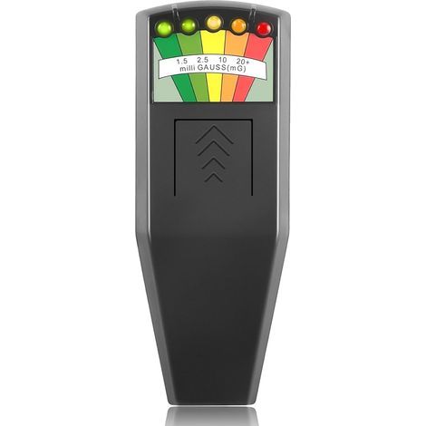 EMF Meter, Détecteur Rayonnement électromagnétique Portable, 5 LED Ghost Hunting Detektor, Moniteur Champ Magnétique EMF, le Bureau, la Maison, la Chasse aux Fantômes, 50 Hz-20.000 Hz, Noir
