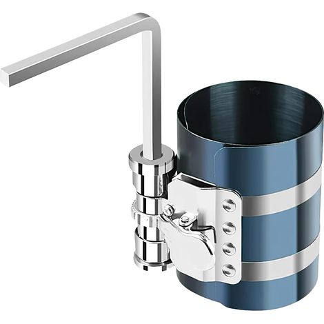Compresseur de Segments de Piston pour Moteur, Outil de Compression pour Anneaux de Piston, Ajustable, Diamètre 53-125 mm, avec Clé Allen, pour Mécanique Automobile (1) (1/5)