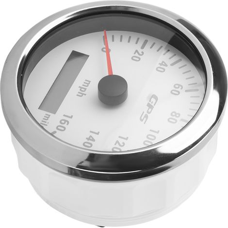 Compteur de vitesse GPS 3,3 pouces, 0-160 mph, rétroéclairage, étanche IP67, pour voiture, camping-car, bateau, yacht, plaque blanche (1/5)