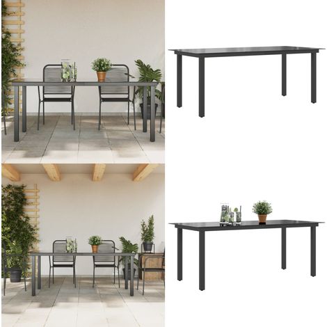 Gartentisch Schwarz 190x90x74 cm Aluminium und Glas - Gartentisch - Aluminiumtisch - Glasstisch - Außentisch - Terrassenmöbel - Home & Living (1/5)