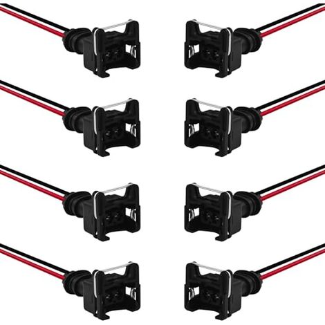 Lot de 8 connecteurs d'injecteur de carburant, connecteur d'injecteur de carburant avec faisceau de cablage étendu en cuivre, prise EV1 OBD1, faisceau de fils pour RC, Bosch, Honda, Ford, Toyota (1/5)