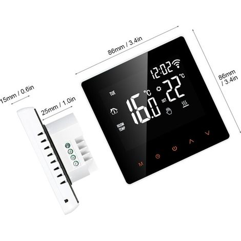 Thermostat intelligent Wi-Fi, contrôleur de température numérique, contrôle par application, écran LCD, écran tactile, chauffage au sol électrique programmable pour la maison, l'école, le burea (1/4)
