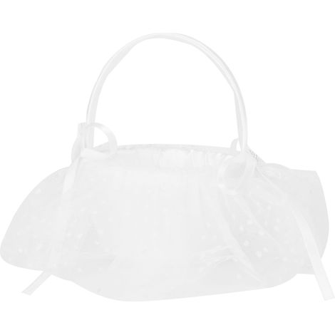 Panier à fleurs en dentelle blanche, panier romantique, contenant à bonbons, décoration de cérémonie de mariage 5709 Panier à fleurs S (1/5)