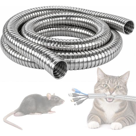 Tuyau de protection de câble de 3 m de diamètre 25 mm en acier inoxydable - Tuyau ondulé flexible - Tuyau de protection en métal pour gestion des câbles et regroupement de câbles - Intérieur et (1/5)