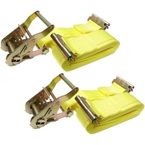 Lot de 2 sangles à cliquet - Sangles logistiques robustes 2\\ (1/5)