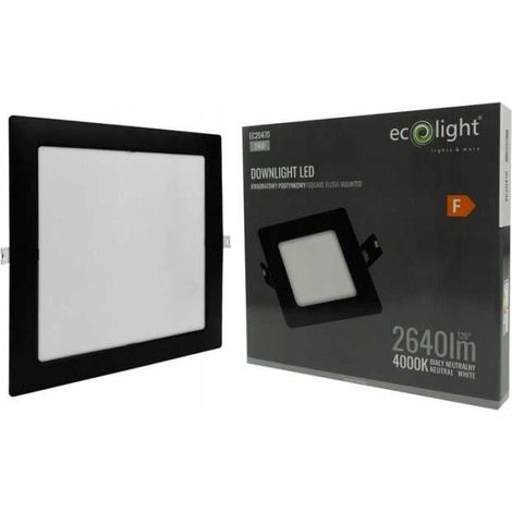 Downlight LED cuadrado P/T 24W 4000K negro DL-1 (1/4)