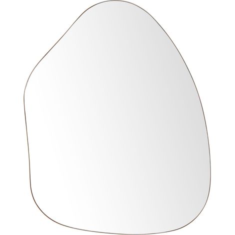Specchio decorativo ovale moderno e minimalista con cornice in metallo e ferro per il soggiorno 70 x 92 cm Oro Puteaux