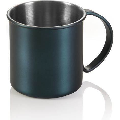 Gobelet Moscow Mule 0,45 ltr Ø 9 cm H 9 cm bleu mat inox 18/8 HLC - Was Germany (1/2)