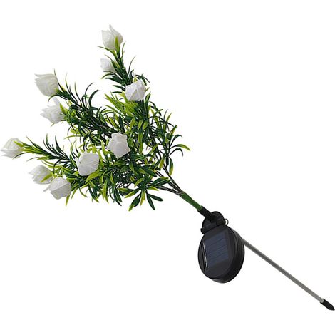 Luminaire solaire fleurs jardin 42 LED éclairage multicolore imperméable fleurs artificielles décoration pour gazon terrasse (1/4)