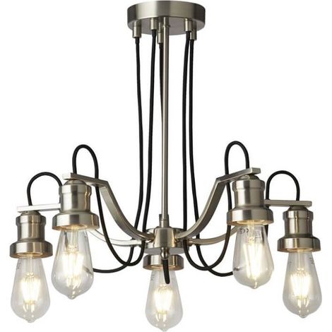 Lustre suspension suspension acier or argent salon lumière (1/3)