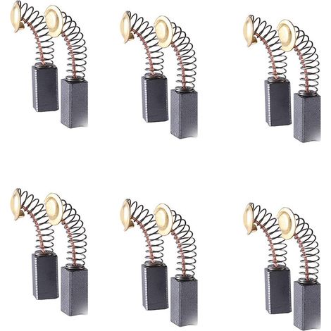 Balais de Charbon,12 Pcs Balai Charbon,Balai Charbon Meuleuse,Durable,Utilisé pour Le Marteau éLectrique,Meuleuse D'Angle,Raboteuse éLectrique,Meuleuse éLectrique, Taille (6.5X7.5X12 mm)-Fei Yu (1/5)