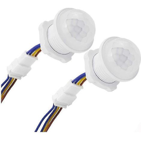Set di 2 rilevatori di movimento a infrarossi 110-220 V con sensore PIR e ritardo temporizzato regolabile. (1/5)