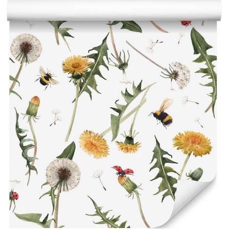 Papel pintado de flores de diente de león para salón y dormitorio, 50x1000 cm. (1/5)