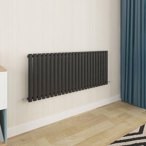 Biubiubath Oval Column Radiator 600x1416mm Single Black