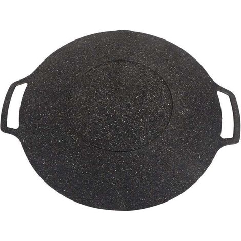 Plaque de Barbecue Coréen, Grill Antiadhésif Circulaire, Poêle à Frire pour Maison et Extérieur, Ustensiles de Barbecue (1/4)