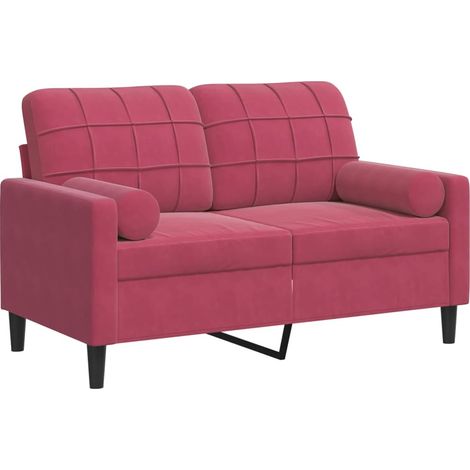 Maison Exclusive - Divano a 2 Posti con Cuscini Rosso Vino 120 cm in Velluto