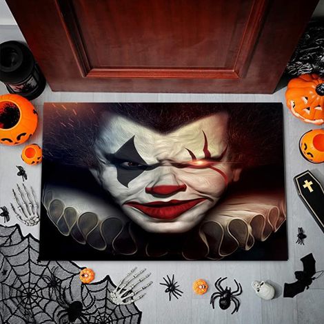 Tapis décoratif d'Halloween, paillasson d'entrée, tapis effet 3D - 60 x 90 cm (velours cristal)