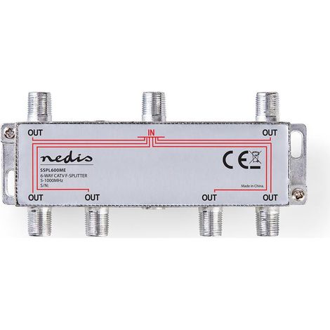 Divisor catv 5 - 1000mhz perdida de insercion 100 db numero de salidas 6 75 ohmios zinc