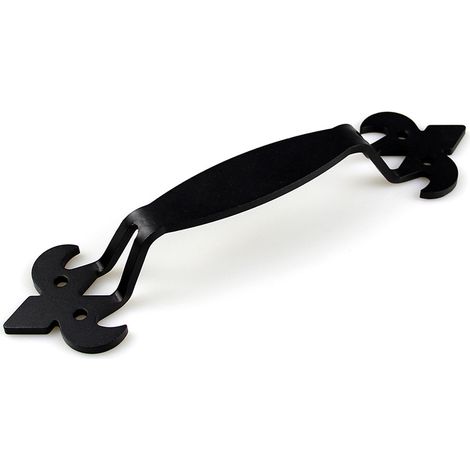 Poignée de porte de grange, poignée de porte de grange en corne noire, poignée de porte coulissante en fonte avec vis