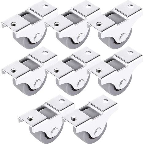 Lot de 8 Mini Roulettes pour Meubles 25mm Roulettes Fixes pour Meubles et Équipements (1/4)