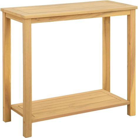 Gartenkonsole Tisch Helles Akazienholz 80 x 35 x 75 cm