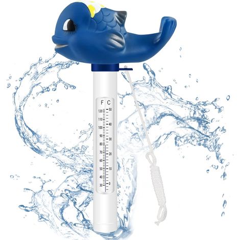 Thermomètre flottant pour piscine avec cordon, résistant aux chocs, pour mesurer la température de l'eau dans les piscines, les spas, les jacuzzis et les aquariums.-AquaForge (1/5)