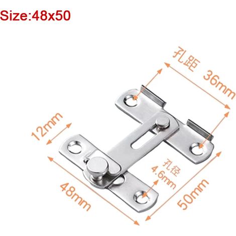 (Silver MS-3pcs) Loquet de porte coulissante de grange, loquet de porte coulissante à angle droit, verrou de porte, verrou de cave à vin, loquet de porte de fenêtre de placard, verrou de sécurité pour (1/5)