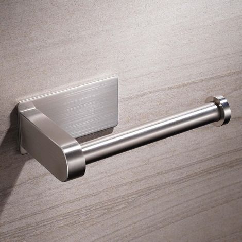 Porte-papier toilette sans perçage, porte-papier toilette auto-adhésif, porte-rouleau en acier inoxydable, support de papier toilette avec colle pour salle de bain (1/5)