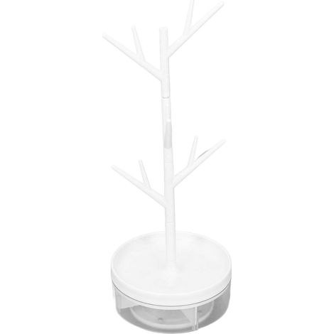 Arbre à Bijoux Tournant Démontable en Forme d'Arbre - Porte-Bijoux pour Élèves - Organisateur de Bureau Blanc (1/5)
