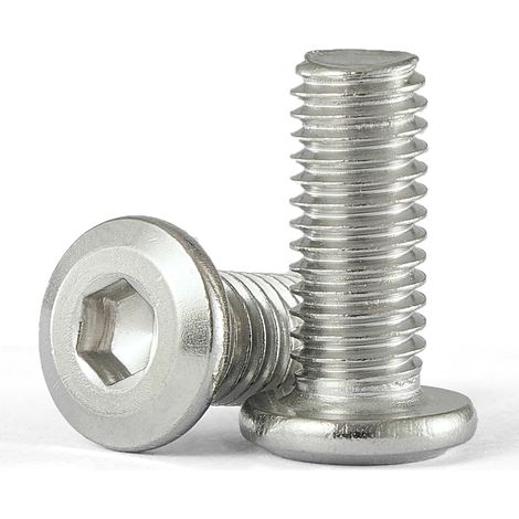 Lot de 60 vis à tête fraisée à six pans creux M5 x 12 mm, en acier inoxydable 304, vis à tête plate pour meubles, vis à métal inoxydables (1/5)