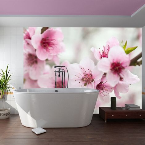 Papier Peint "Cerisier en Fleurs avec Petites Fleurs Roses" 270 x 350 cm (1/2)