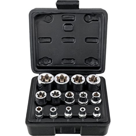 Jeu de douilles E Torx 14 pièces, ensemble combiné d'outils de réparation automobile E4-E24 (1/5)