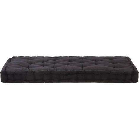 Coussin d'extérieur,Coussin de plancher de palette Coton 120x80x10 cm Noir CFW417129 (1/5)