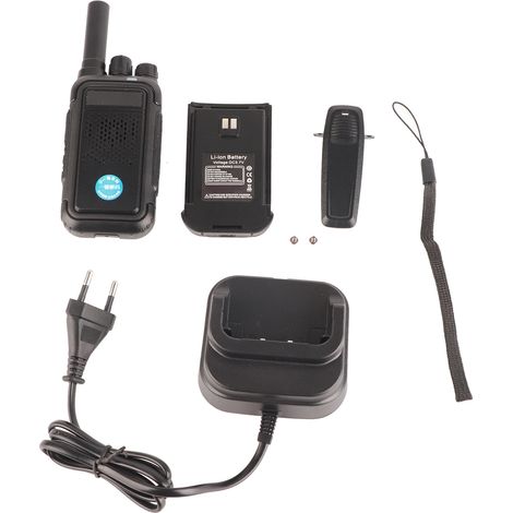 Talkie-walkie rechargeable, radio bidirectionnelle décodeur VOX mains libres, 16 canaux UHF 400-470MHz, AC100-240V avec prise UE, pour extérieur. (1/5)