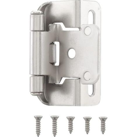 Charnières de cuisine à recouvrement complet 1/2 po (paquet de 4) - Nickel brossé satiné (1/4)