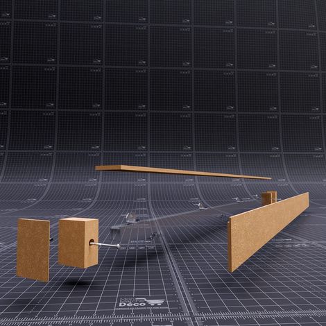 Mon Marché Déco – Cache-rail coulissant 'U' en MDF brut à peindre – Installation simple et rapide – Pour rail 'U' – Personnalisable selon vos envies