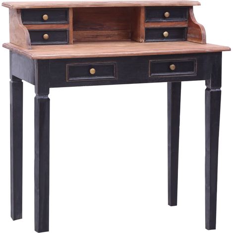 Escritorio con cajones madera maciza de caoba 90x50x101 cm vidaXL (1/5)