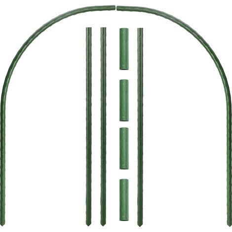 Archi per serra in acciaio rivestito in plastica – altezza di montaggio 88 cm x larghezza 92 cm – tubo da 11 mm – 2 semigomiti + 3 sezioni dritte da 40 cm + 4 connettori