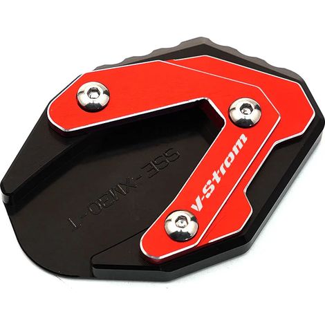 (V-Strom Rouge) Compatible avec les motos Suzuki V-Strom 250, DL250, GW250 et DL 250. Support de béquille latérale et d'extension MaxPower. (1/4)