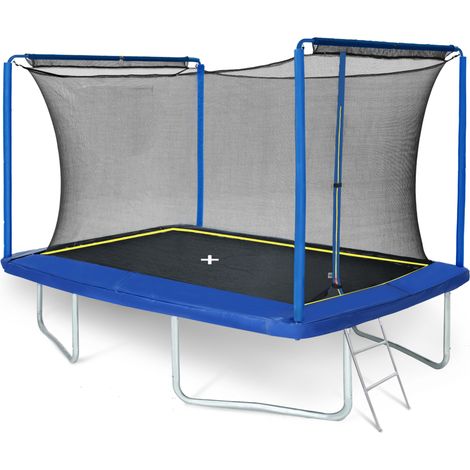 Gartentrampolin 8x12 ft mit Sicherheitsnetz, robustes Outdoor Trampolin für Kinder und Erwachsene, großer Sprungbereich, UV-beständige Polsterung, wetterfest