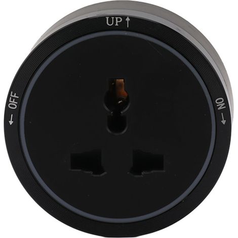 Removable Black Horizontal Wall Mount Electrical Outlet Socket for Home Kitchen, ABS Material (1/5)
