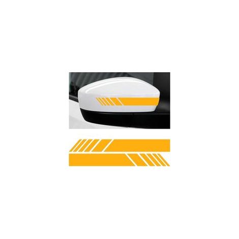 2 PCS Autocollant Réfléchissant pour Rétroviseur de Voiture, Bande Réfléchissante Latérale Personnalisée (Jaune)