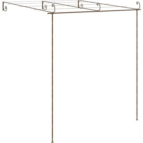 Pergola de jardin marron antique 3 x 3 x 2,5 m en fer – Structure de jardin pour plantes, terrasse et extérieur, ombrage (1/5)