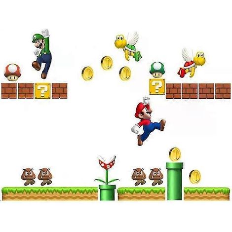 Stickers muraux Super Mario - Fresque murale autocollante et amovible à faire soi-même pour chambre d'enfant (1/5)