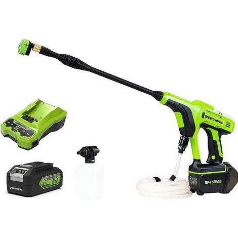 24V Pressure Washer GREENWORKS G24PWK4 - Charger + 4Ah Battery Pack - 5105307UB (1/3)